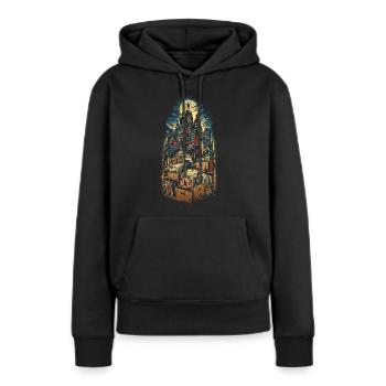 Comic Sammler - Frauen Premium Bio Hoodie - Schwarz - Vorne - Julia (174cm)