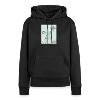 Art nuage de l’Enfant de Dieu Cross - Sweat à capuche Premium bio Femme - noir - Devant - Julia (174cm)