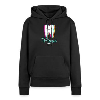 dentiste - Sweat à capuche Premium bio Femme - noir - Devant - Julia (174cm)