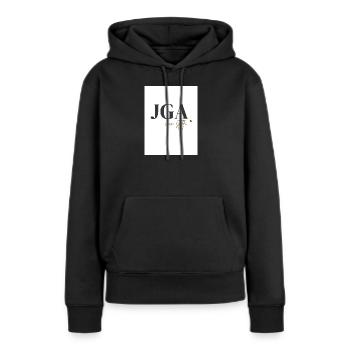 Schwarz_Gold_Minimalistisch_Modern_Junggesellen - Frauen Premium Bio Hoodie - Schwarz - Vorne - Julia (174cm)