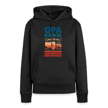 Opa & Enkel Familie Enkel Geschenk - Frauen Premium Bio Hoodie - Schwarz - Vorne - Julia (174cm)
