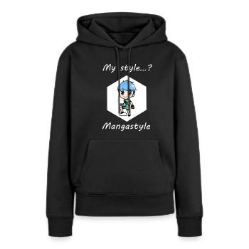 Manga - Anime - Jeune - Style BD - Sweat à capuche Premium bio Femme - noir - Devant - Julia (174cm)
