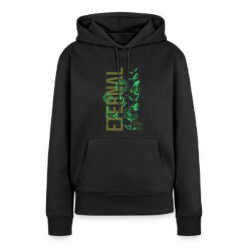 Eternal Streetwear - Frauen Premium Bio Hoodie - Schwarz - Vorne - Julia (174cm)