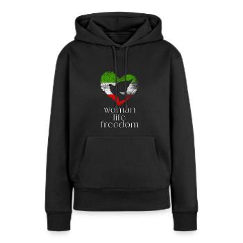 Woman Life Freedom - Frauen Premium Bio Hoodie - Schwarz - Vorne - Julia (174cm)