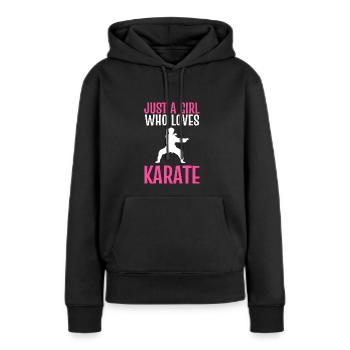 Karate Selbstverteidigung Kampfsport - Frauen Premium Bio Hoodie - Schwarz - Vorne - Julia (174cm)