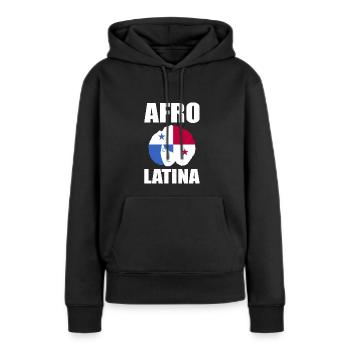 Afro Latina - Sweat à capuche Premium bio Femme - noir - Devant - Julia (174cm)