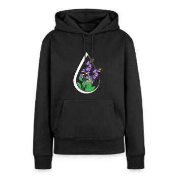 Huile essentielle - Sweat à capuche Premium bio Femme - noir - Devant - Julia (174cm)