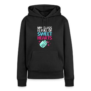 Enseignants de collège - Sweat à capuche Premium bio Femme - noir - Devant - Julia (174cm)