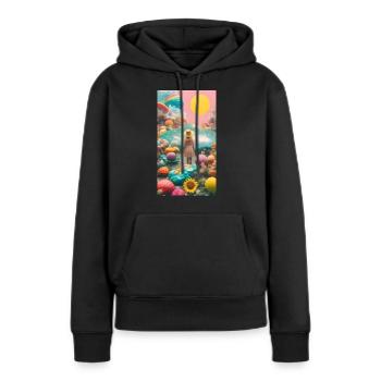 Fille au pays des merveilles - Sweat à capuche Premium bio Femme - noir - Devant - Julia (174cm)