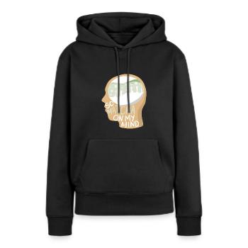 Matcha cerveau matcha latte abstraite matcha pensée - Sweat à capuche Premium bio Femme - noir - Devant - Julia (174cm)