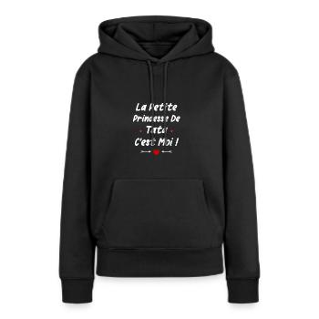 Petite princesse de tata - Sweat à capuche Premium bio Femme - noir - Devant - Julia (174cm)