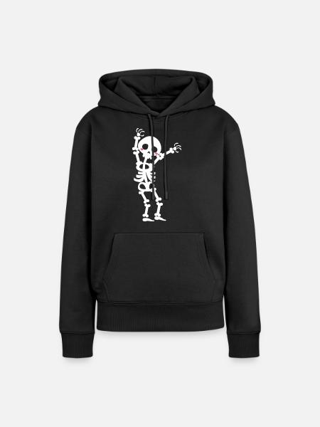 skelet - Vrouwen Premium Bio hoodie - zwart