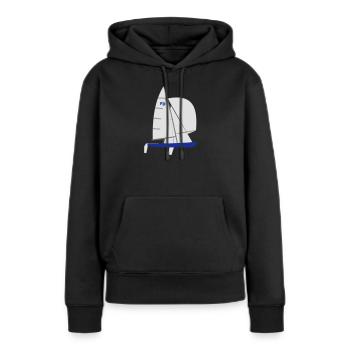 Hollandais volant - Sweat à capuche Premium bio Femme - noir - Devant - Julia (174cm)