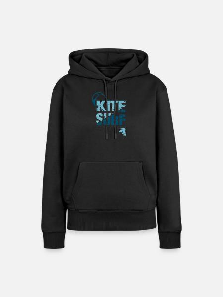 KITE SURF 3 - Frauen Premium Bio Hoodie - Schwarz