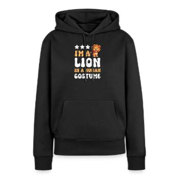 Lion Lion - Sweat à capuche Premium bio Femme - noir - Devant - Julia (174cm)