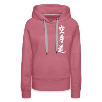 Karate Shotokan Kanji Geschriebenes Japanisches Dojo - Frauen Premium Bio Hoodie - Malve - Vorne - Isabella (175cm)