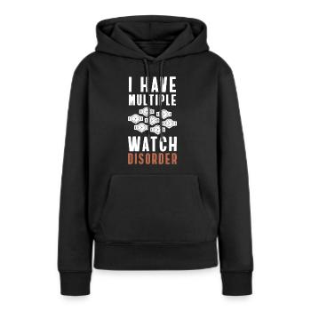 Uhrensammler Uhrwerk Sammler - Frauen Premium Bio Hoodie - Schwarz - Vorne - Julia (174cm)