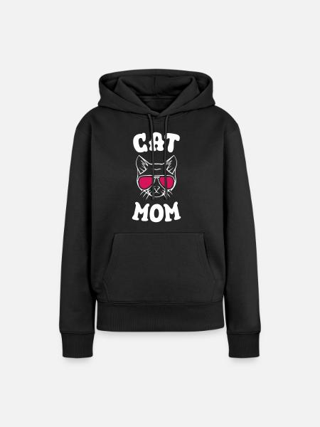 Cat Mom - Frauen Premium Bio Hoodie - Schwarz