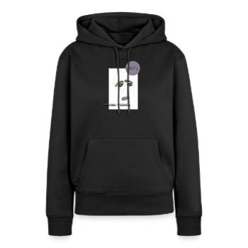 Parler de ses sentiments 1 - Sweat à capuche Premium bio Femme - noir - Devant - Julia (174cm)