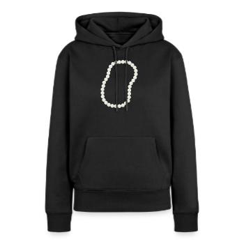 Conception élégante de collier de perles de perles - Sweat à capuche Premium bio Femme - noir - Devant - Julia (174cm)