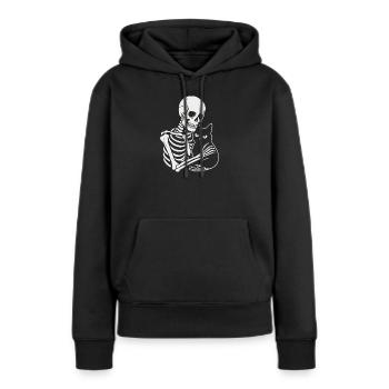 Tendresse - Sweat à capuche Premium bio Femme - noir - Devant - Julia (174cm)