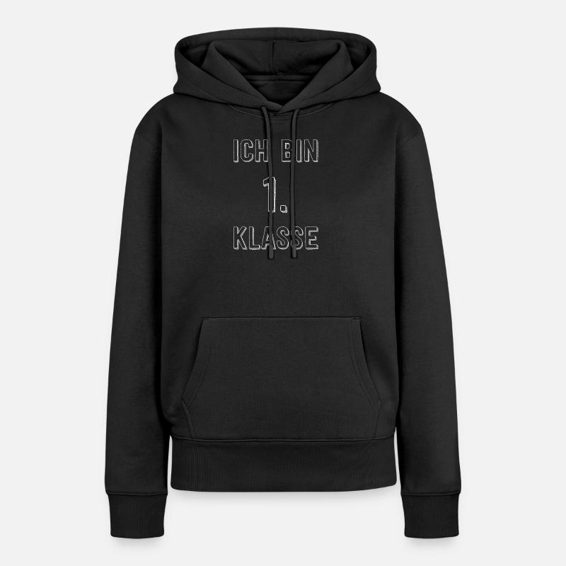 Je suis en typographie de CP - Sweat à capuche Premium bio Femme - noir