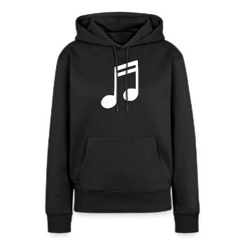 Note de musique Note de musique Blanche - Sweat à capuche Premium bio Femme - noir - Devant - Julia (174cm)
