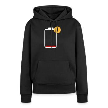 Batterie faible - Sweat à capuche Premium bio Femme - noir - Devant - Julia (174cm)
