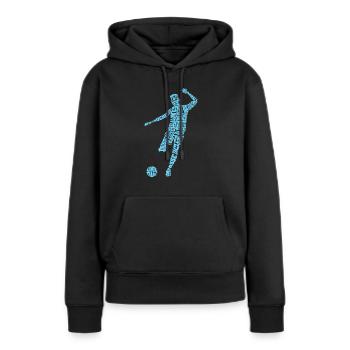Foot Word Art Joueur De Football - Sweat à capuche Premium bio Femme - noir - Devant - Julia (174cm)