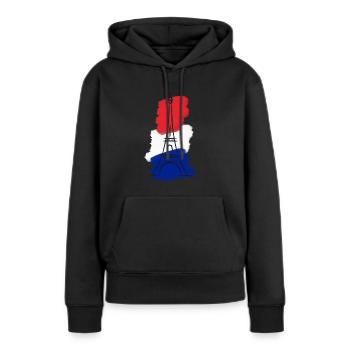 tour Eiffel - Sweat à capuche Premium bio Femme - noir - Devant - Julia (174cm)