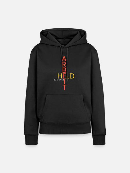 Held bei meiner Arbeit - Frauen Premium Bio Hoodie - Schwarz