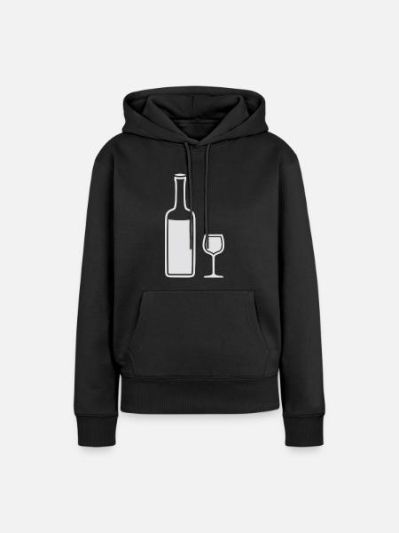 Wein - Frauen Premium Bio Hoodie - Schwarz