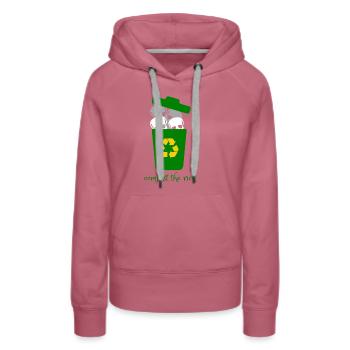 Rich soil - Women’s Premium Organic Hoodie - mauve - Front - Isabella (175cm)
