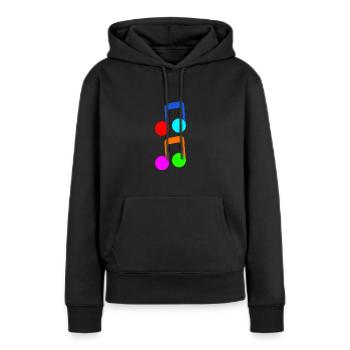 Notes de musique colorées notes de musique musique - Sweat à capuche Premium bio Femme - noir - Devant - Julia (174cm)