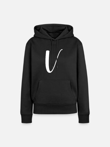 Kalligraphie, Initiale V - Frauen Premium Bio Hoodie - Schwarz