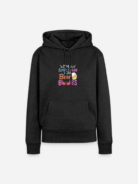 Beer And Boobs - Frauen Premium Bio Hoodie - Schwarz