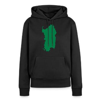 Sardaigne - Sweat à capuche Premium bio Femme - noir - Devant - Julia (174cm)