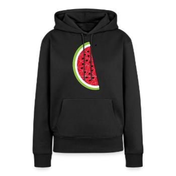 melone - Frauen Premium Bio Hoodie - Schwarz - Vorne - Julia (174cm)