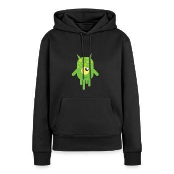 Monstre visqueux vert - Sweat à capuche Premium bio Femme - noir - Devant - Julia (174cm)
