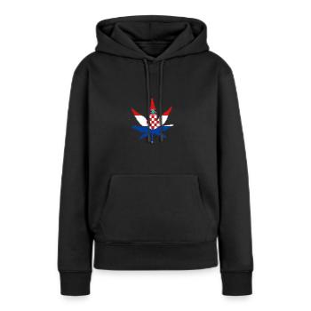 Weed ganja croatia Kroatien - Frauen Premium Bio Hoodie - Schwarz - Vorne - Julia (174cm)