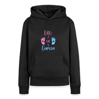 Fille ou garçon bébé - Sweat à capuche Premium bio Femme - noir - Devant - Julia (174cm)