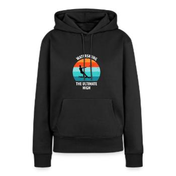 Ski nautique, ski nautique, skieurs nautiques - Sweat à capuche Premium bio Femme - noir - Devant - Julia (174cm)