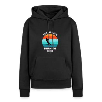 Ski nautique, ski nautique, skieurs nautiques - Sweat à capuche Premium bio Femme - noir - Devant - Julia (174cm)