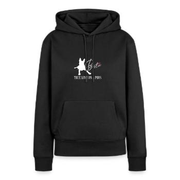 Bostie wahre Liebe auf vier Pfoten - Frauen Premium Bio Hoodie - Schwarz - Vorne - Julia (174cm)