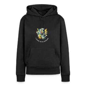 Ukraine - Women’s Premium Organic Hoodie - black - Front - Julia (174cm)