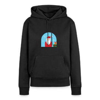 Weihnachtsmann, Weihnachten, Weihnachtsmann, Geschenke - Frauen Premium Bio Hoodie - Schwarz - Vorne - Julia (174cm)
