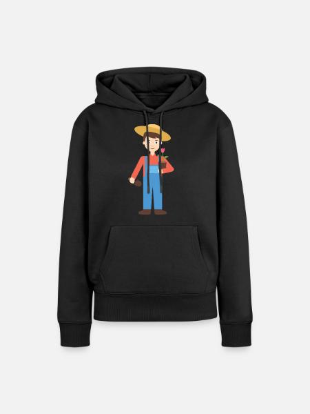 Gärtner - Frauen Premium Bio Hoodie - Schwarz