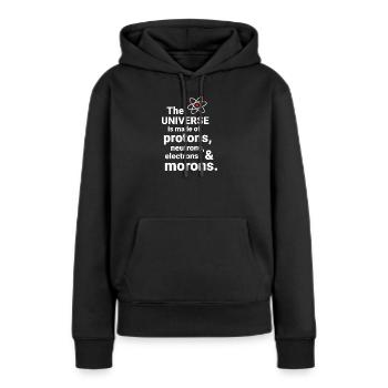 L’Univers est fait de protons, de neutrornes - Sweat à capuche Premium bio Femme - noir - Devant - Julia (174cm)