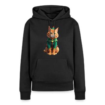 Christmas Cat II - Frauen Premium Bio Hoodie - Schwarz - Vorne - Julia (174cm)