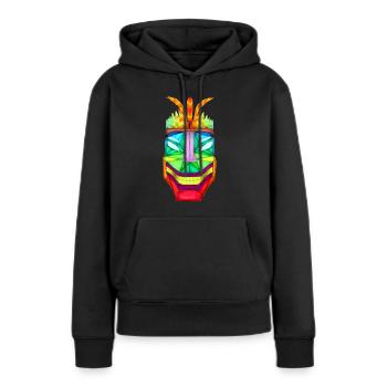 Masque - Sweat à capuche Premium bio Femme - noir - Devant - Julia (174cm)